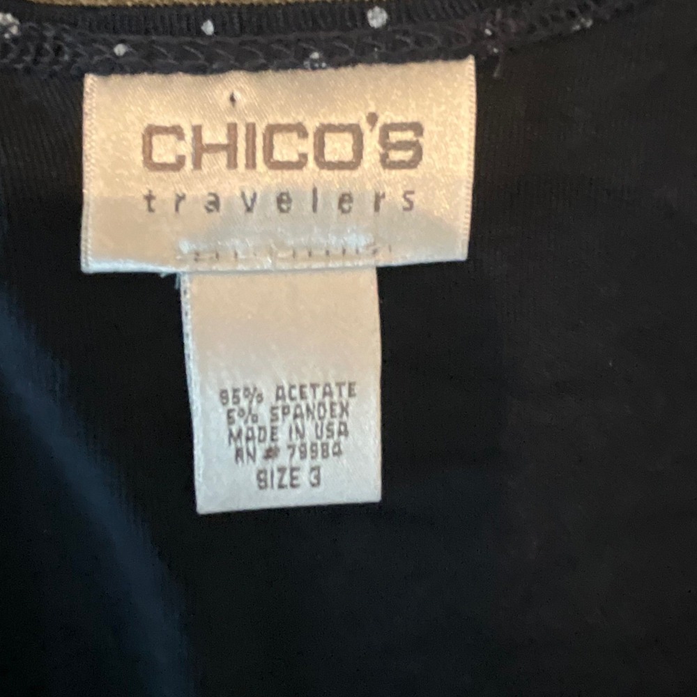 CHICOS Travelers Black White Dot Sleeveless Tank Top Womens Size 3 US 16 - Picture 6 of 7